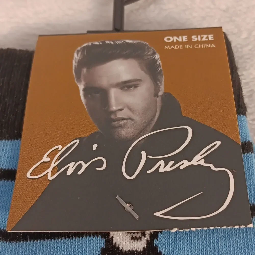 Elvis Presley Blue Striped Socks